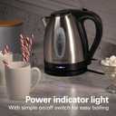 Hamilton Beach Electric Tea Kettle, Water Boiler & Heater, 1.7 Liter, Cordless Serving, 1500 Watts for Fast Boiling, Auto-Shutoff and Boil-Dry Protection, Stainless Steel (40880)