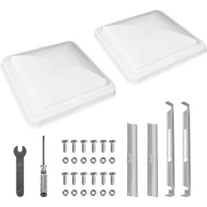 Jack Boss 2 Pack Set Roof Vent Cover, 14 Inch Replacement Vent Lid for Inside RV Trailer Camper Motorhome, White