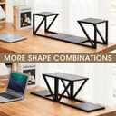 Honla Desktop Shelf,2 Tier Wood and Metal Desk Shelf for Top of Desk,2 Pack Small Desktop Shelves,Black