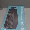 Wireless Keyboard and Mouse Combo,2.4G Full Size Wave Keys Ergonomic Keyboard with Wrist Rest for Natural Typing, 3 DPI Adjustable Ergonomic Silent Mouse for Computer/Laptop/Windows/Mac (Black)