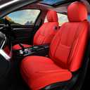 Red Leather Car Seat Cover Full Set, Anti-Slip Universal
