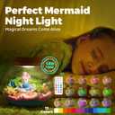 Mermaid Light-Up Terrarium Kit for Kids - LED Night Light Birthday Gift for Girls Ages 4 5 6 7 8-12 Year Old - Mermaid Toys for Girls - DIY Arts and Crafts Kit for Kids