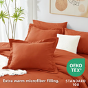 King Comforter Set Burnt Orange, 7 Pieces Bed in a Bag Terracotta Comforter Set with Sheets, All Season Boho 7PC Bed Sets with Comforter, Fitted Sheet, Flat Sheet, Pillow Shams and Pillowcases
