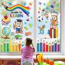 Decalmile Inspirational Quotes Kids Reading Books Rainbow Window Decals Anti-Collision School Classroom Glass Door Stickers
