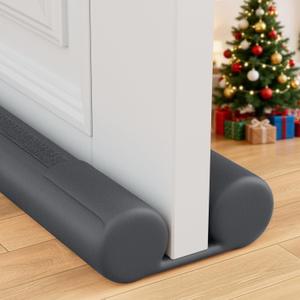 Under Door Draft Stopper for Bottom of Door, Weather Stripping Door Seal, Covers Gap Up to 2.36", Adjustable Door Sweep for Interior Doors and Exterior Cold Air, Noise, Dust, Light (Gray)