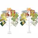 Vanthylit Money Tree Gift Holder Set of 2, 24 LED Warm White Lights Battery Powered Timer, with Clips and Greeting Cards, Gift Holder Decor for Photo Mother's Day Christmas Graduation Gifts