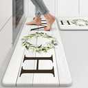 KIMODE Farmhouse Kitchen Mat 2PCS Anti Fatigue Kitchen Rugs Non-Skid Waterproof Kitchen Floor Mat Cushioned Comfort Standing Mat for Office,Laundry,Sink,Home