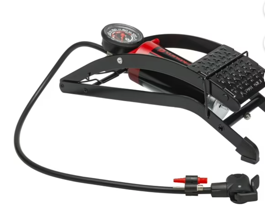 Blackburn Bicycle Foot Pump with Pressure Gauges with Presta and Schrader Valves, Black, 13 inch.