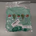 ZAXARRA Baby Christmas Sweatshirt Romper Striped Waffle Knit Jumpsuit Christmas Tree Embroidery Cute Boy Girl Holiday Outfit (Green)