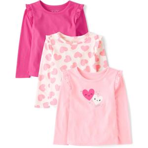 The Children's Place Baby Girls' and Toddler Assorted Long Sleeve Knit Shirt (12-18 Months)