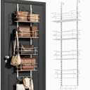zacurter Over the Door Purse Organizer for Closet, Adjustable Metal Purse Bag Hanger Storage Rack for Door or Wall, Purses Bag Holder with Hook For Handbag,Tote