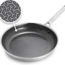 GreenPan Hybrid 10 Nonstick Stainless Steel Frying Pan, APEX Tri-Ply Thermobond PFAS-Free Ceramic Skillet, Induction & All Cooktop Compatible, Oven Temp to 850F, Dishwasher Safe, Silver