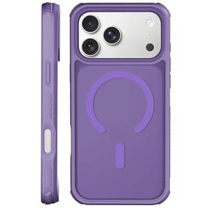 ZOYTONE Magnetic for iPhone 17 Pro Case, Compatible with MagSafe, Threaded Border Non-Slip, 4 Cornered Pro Drop Protection, Alloy Camera Frame, Mil-Grade Drop Tested, Shockproof Phone Case, Purple