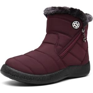 Hsyooes Womens Warm Fur Lined Winter Snow Boots Waterproof Ankle Boots Outdoor Booties Comfortable Shoes for Women (Teal)