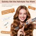 Long Conical Barrel Attachment Compatible with Dyson Airwrap HS01 HS05 HS08 Attachment, Adjustable Bidirectional Hair Curling Iron Accessories Create Bouncy Curls or Waves(Nickel/Copper, 1.2in)