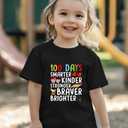 100 Days of School Shirt Kids  Boys Girls Toddler Happy 100th Day of School T-Shirt, Kindergarten 100 Day,3T-7T (Black)