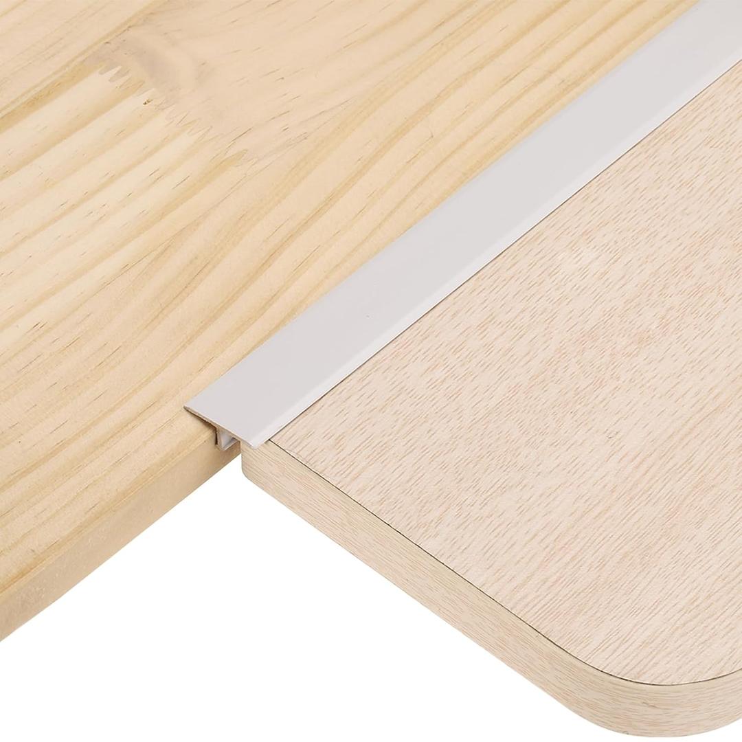 uxcell 3Pcs 4ft x 0.79" T Molding Floor Transition Strips, Aluminium Alloy Vinyl Flooring Gap Trim for Joining Laminate Planks Tiles Floor Gaps, Matte White