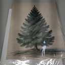 2 x ECGER Christmas Decorations Vintage Wall Art - Fir Tree Retro Print Winter Decor, Holiday Forest Art Pictures Decoration for Home, Living Room, Office (UNFRAMED, 11x14In)