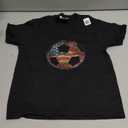 American Flag on Soccer Ball - Soccer Ball Flag T-Shirt (Small, Black)
