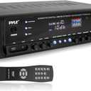 Pyle Home Audio Power Amplifier System - 300W 4 Channel Theater Power Stereo Sound Receiver Box Entertainment w/USB, RCA, AUX, Mic w/Echo, LED, Remote - for Speaker, iPhone, PA, Studio - PT390AU.5