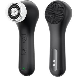 2 x Vibrating and Rotating Face Scrubber, Waterproof Rechargeable Facial Cleansing Brush, 8 Modes Face Brush for Exfoliating and Massaging, for Removing BlackheadMatte Black