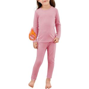 Thermal Underwear for Kids Toddler Winter Base Layer Long Johns Sets for Girls Boys (Medium (90) /2T-3T, A Dark Pink)