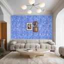 12pcs Flower Wall Backdrop 16.5"x16.5" Artificial Floral Panel-Blue