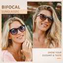 EASY READ Bifocal Reading Sunglasses for WomenFashion Sun Readers UV400 Protection(Magnification 2.75, Turquoise)