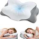 Cervical Neck Pillow, Ergonomic Memory Foam Pillow for Neck Pain Relief with Dual-Height Design, Breathable Pillowcase, Neck Support for Side Back & Stomach Sleepers, Odorless White 1 pcs