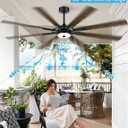 Lotsky 72" Outdoor Motion Sensor Ceiling Fan with LED Light, Remote Control