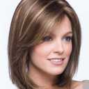 SEVENCOLORS Short Brown Mixed Blonde Bob Wigs for White Women Shoulder Length Synthetic Hair Wigs with Side Bangs Straight Blonde Highlights Womens Wig