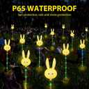 Solar Bunny Stake Lights for Easter Decorations - Set of 3PCS Easter Gifts Decor with Cute Rabbit Lights,Unique Housewarming Outside Gifts,Waterproof Solar Garden Lights for Yard/Lawn/Birthday Decor