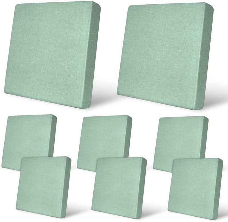 pickyNproud 8Pcs Patio Cushion Covers Stretch Outdoor Couch Cushions Slipcovers Replacement Washable Furniture Protector with Elastic Bottom Sofa Chair Seat Cover, Green