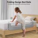 Bed Rail for Toddlers,Swing Down Kids Bed Rails Guard for Twin,Full,Queen,Bunk Size Bed,Extra Tall Child Bed Rail Guard with Reinforced Anchor Safety System,47" L x 31" H Grey
