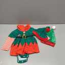 Toddler Baby Girls Christmas Outfits Long Sleeve Print Elf Romper Xmas Dresses Infant Fall Winter Clothes (6-12 Months, Green)