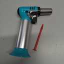 TBTEEK Butane Torch with Fuel Gauge T907, One-hand Operation Kitchen Torch Lighter with Adjustable Flame for BBQ, Baking, Brulee Creme, Crafts and Soldering(Butane Gas Not Included), Aqua