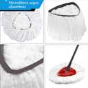 2 Pack Mop Heads Replacements for Ocedar Easy Wring 1-Tank System,Compatible with O-Cedar EasyWring Spin Mop & Bucket System Microfiber, White