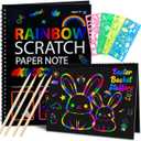 Cvvdycago Scratch Paper Art Crafts: Back to School Classroom Teacher Supplies Stocking Stuffers for Kids Teens Game Party Favors Activities Toys for Boy Girls Ages 3-12 Years Old 2 Pack