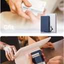 2 x Minimalist Slim Metal Mens Wallet - RFID Blocking Credit Card Holder with Cash Strap and Lanyard - Aluminum Small Thin Front Pocket Wallet (Metalblue)