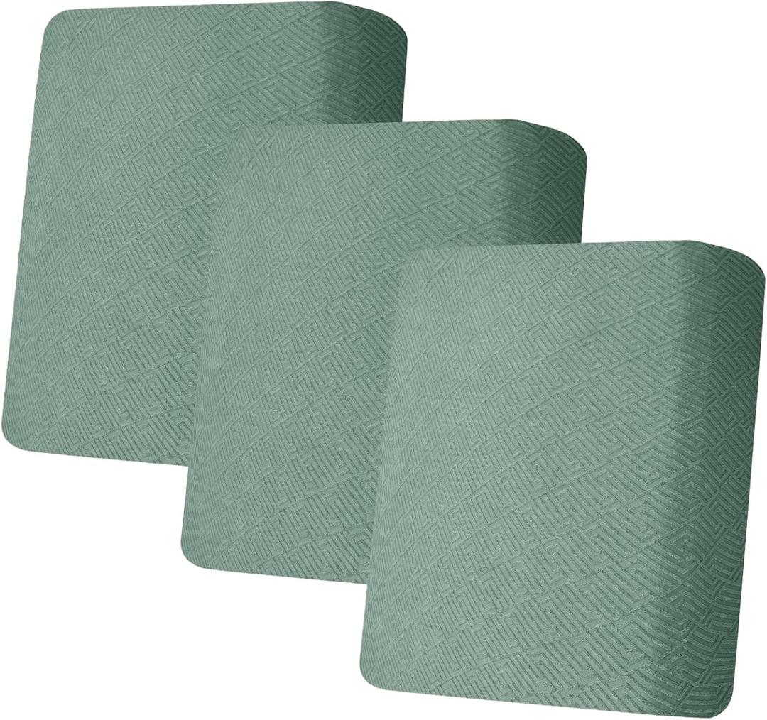 ZNSAYOTX Stretch Individual Cushion Covers Sofa Cushion Couch Seat Covers Slipcovers Soft Replacement Unique Pattern Furniture Protector with Elastic Bottom (Pea Green, 3 Pc Cushion Cover)