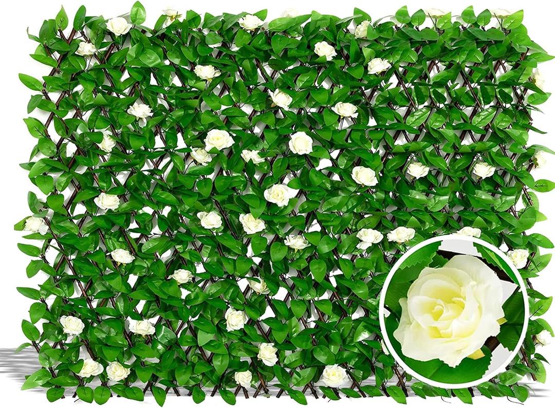 DOEWORKS Expandable Fence Privacy Screen for Balcony Patio Outdoor, 1PC Faux Ivy Fencing Panel for Backdrop Garden Backyard Home Decorations
