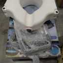 Drive Medical 2-in-1 Raised Toilet Seat with Removable Padded Arms - Elevated Bathroom Safety Support - Secure Locking Attachment - Easy Height Assistance - Durable Construction, Standard Toilets