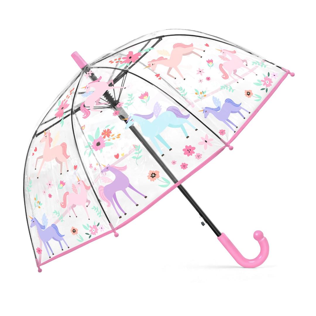 Kids Clear Bubble Umbrella Transparent Rain Umbrella for Child Rounded Bead