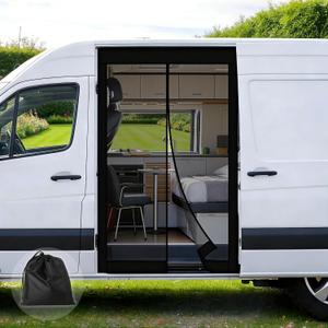 Van Bug Screen Mesh Screen Door RV Sliding Door Magnetic Screen fit Mercedes Sprinter Ford Transit sliding Door Screen Magnetic Closure Mosquito Net for Door High Roof Side Door 83"(h) x 59"(w)