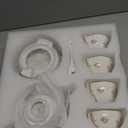 fanquare Vintage Porcelain Tea Set for Women Tea Party, Cup and Saucer Set for 6, Wedding Floral Teapot Set for Adults, Pink Rose