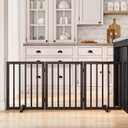 Dog Gates for Doorways Stair House Freestanding Pet Gates for Dogs Wooden Dog Gate with Support Feet Indoor Fence