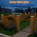 APONUO Solar Post Cap Lights for 4x4 Posts - IP64 Waterproof, 3000K LED, No-Wire Fence Lights & Deck Lights for Patio Garden Yard Patio, Black-Warm White, 12 Pack