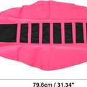 X AUTOHAUX Universal Motorcycle Pit Dirt Bike Faux Leather Soft Seat Cover Anti Slip Seat Cushion Pink Black 1Pc