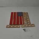Patriotic Golf Ball Holder Display Shelf for 22 Balls 16 x 10 Inch Wood Golf Ball Display Stand with American Flag Golf Lover's Gift for Christmas, No Door