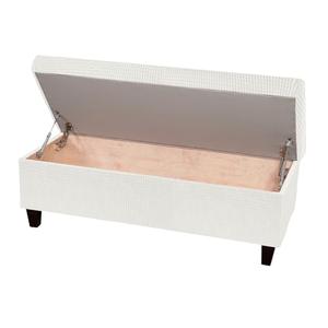 uxcell Rectangle Stretch Bench Cover with Elastic Bands, Jacquard Storage Bench Slipcover, Footrest Stool Slipcover, Footstool Protector Cover, Large Size, White